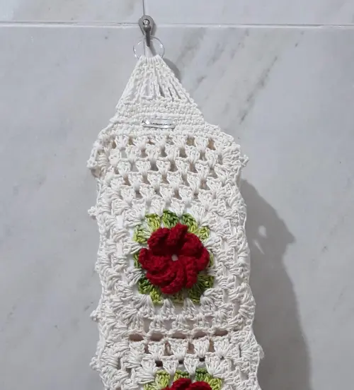 Porta Papel Higiênico em Crochê Flor - 3 Rolos