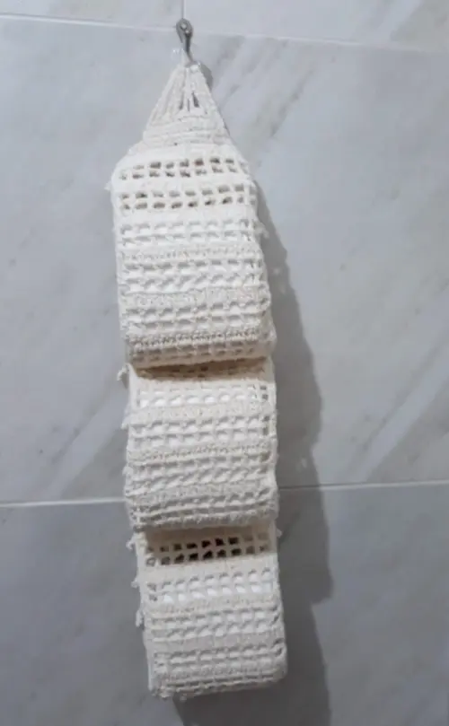 Porta Papel Higiênico em Crochê Flor - 3 Rolos