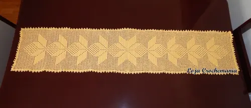 Caminho de Mesa de Crochê Estrela Oriental Cmeo070