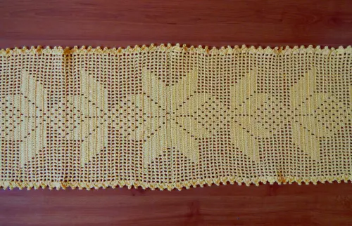 Caminho de Mesa de Crochê Estrela Oriental Cmeo070
