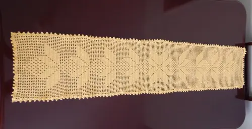 Caminho de Mesa de Crochê Estrela Oriental Cmeo070