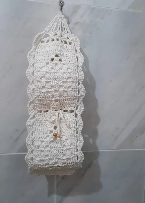 Porta Papel Higiênico Básico Av02CRU Crochê - 2 Rolos de Papel