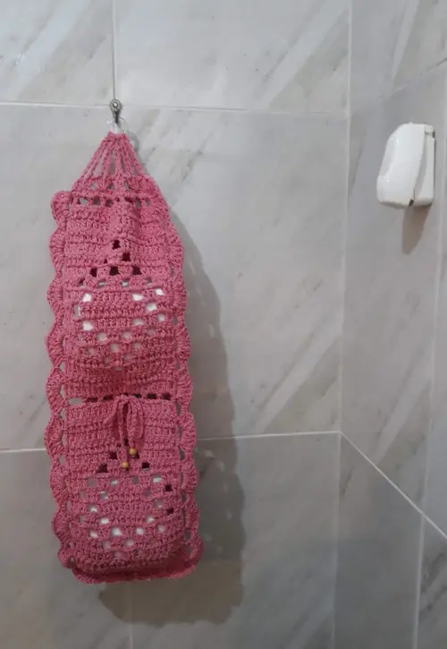 Porta Papel Higiênico Básico Av02ROSA Crochê - 2 Rolos de Papel - Cópia