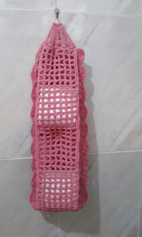 Porta Papel Higiênico Básico Av02ROSA Crochê - 2 Rolos de Pape