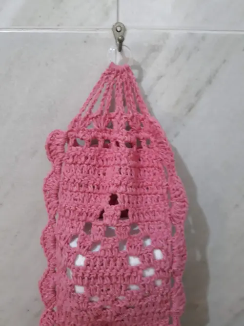 Porta Papel Higiênico Básico Av02ROSA Crochê - 2 Rolos de Pape