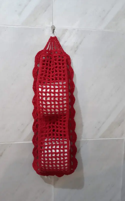 Porta Papel Higiênico Básico Av02VERMELHO Crochê - 2 Rolos de