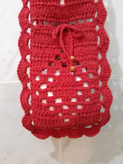 Porta Papel Higiênico Básico Av02VERMELHO Crochê - 2 Rolos de