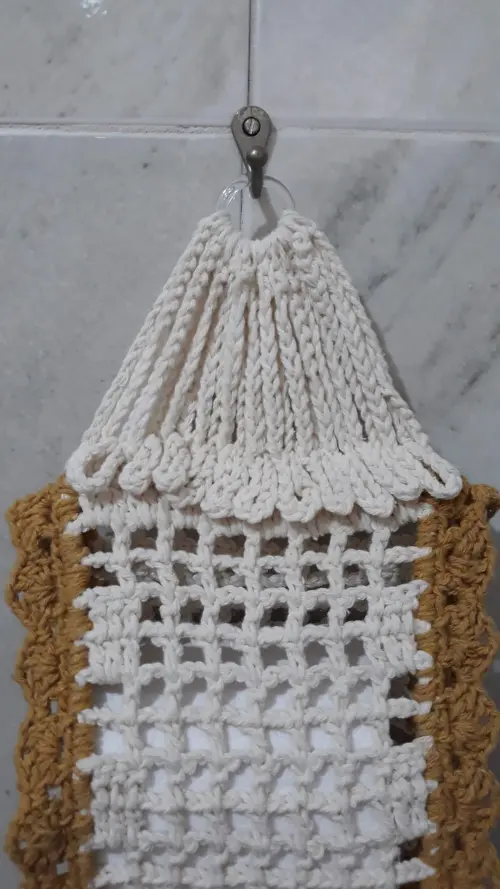Porta Papel Higiênico Crochê Franjas - 2 Rolos