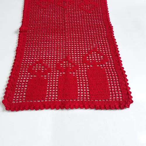Caminho de Mesa Crochê Velas Natalinas