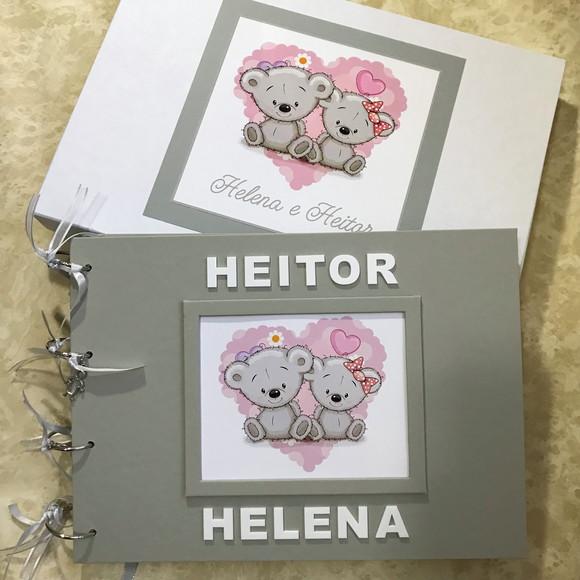 Diário do Bebê - Livro do Bebê para Gêmeos Personalizado