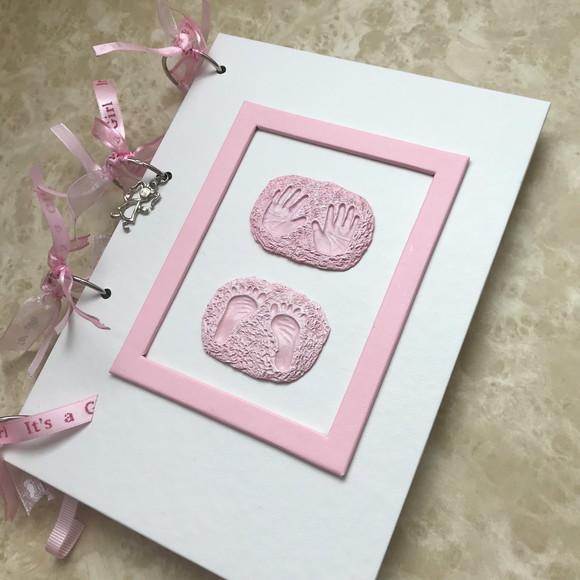 Diário do Bebê - Livro do Bebe Branco e Rosa Personalizado