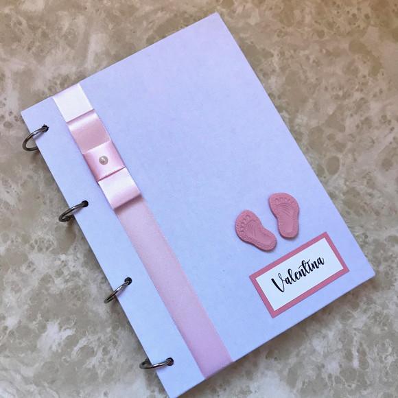 Diário do Bebê - Livro do Bebê branco e rosa