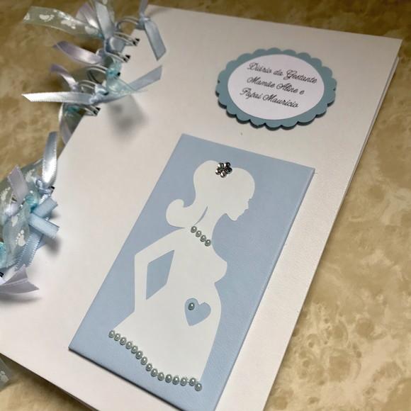 Diário da Gestante - Diário de Gravidez Azul Personalizado
