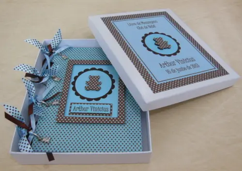 LIVRO MENSAGENS CHÁ BEBÊ PERSONALIZADO