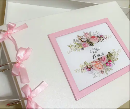 Livro de Assinaturas - Aniversário de 15 Anos Personalizado