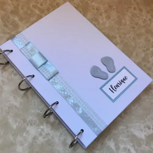 Diário Do Bebê - Livro Do Bebê Branco E Azul Personalizado