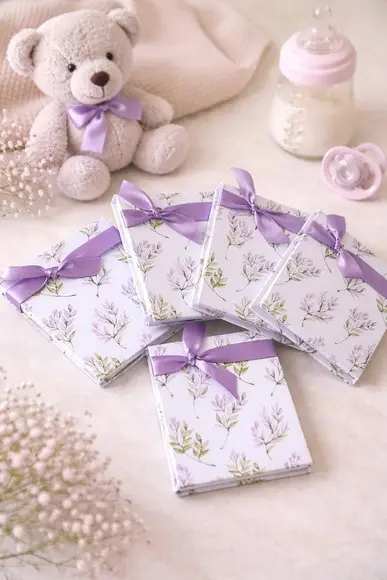 Bloco de Anotações Estampado Lilás com ou sem Laço