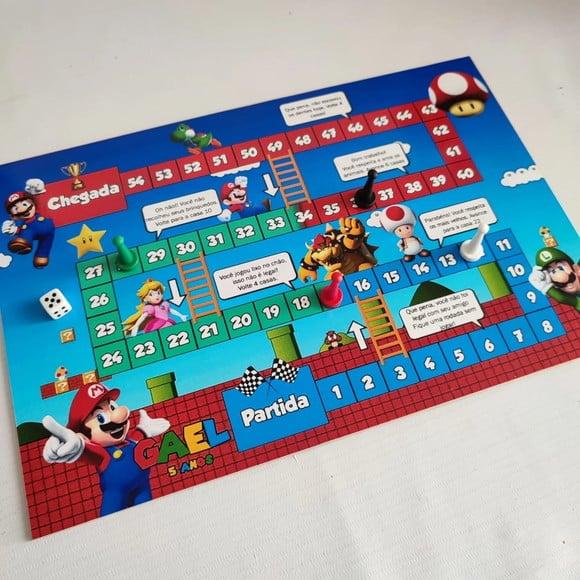 Jogo de Tabuleiro em Madeira - Mario Bros