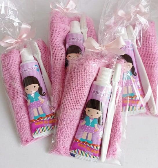 Kit Dental com Toalha - Circo Rosa