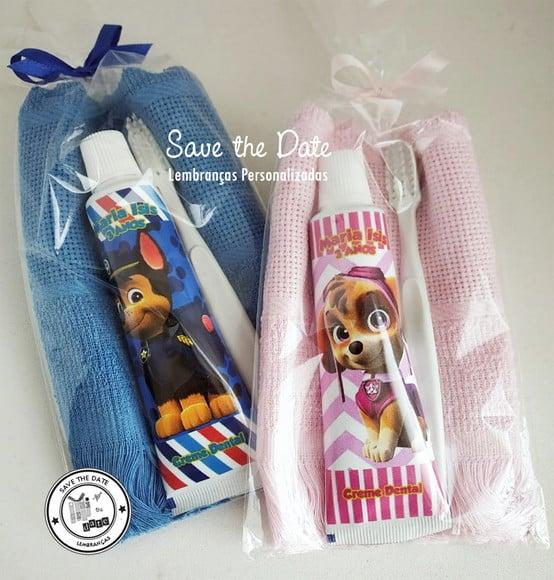 Kit Dental com Toalha - Patrulha Canina
