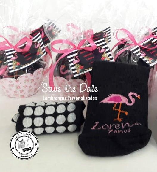 Meias Personalizadas - Flamingos