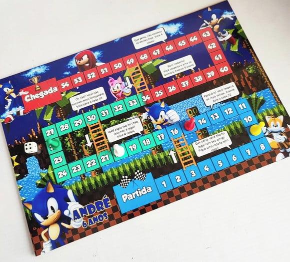 Jogo de Tabuleiro em Madeira - Sonic