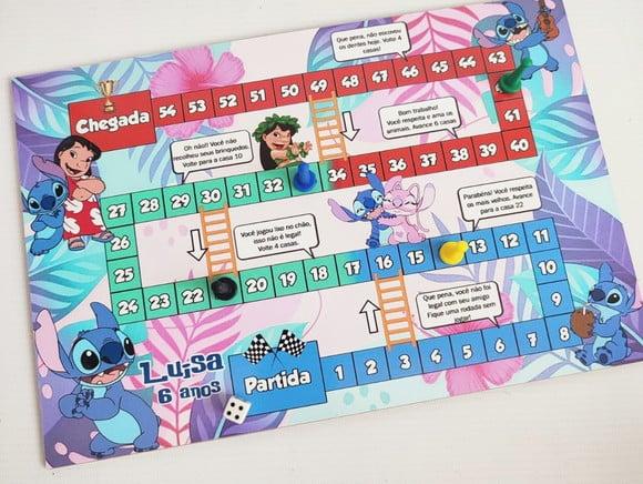 Jogo de Tabuleiro em Madeira - Stitch