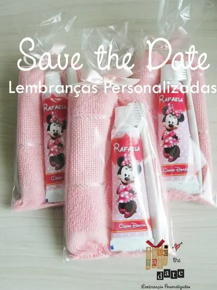 Kit Dental com Toalha - Minnie Rosa
