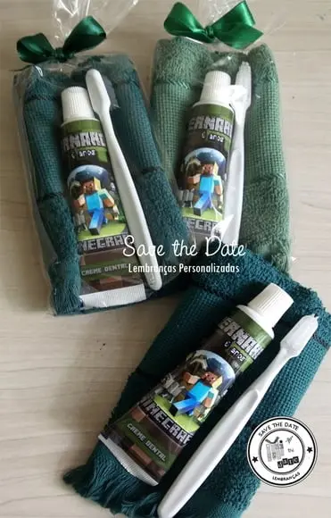 Kit Dental com Toalha - Minecraft