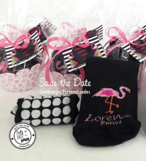 Meias Personalizadas - Flamingos