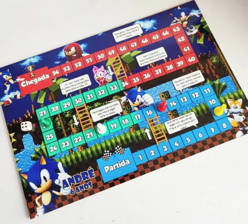 Jogo de Tabuleiro em Madeira - Sonic