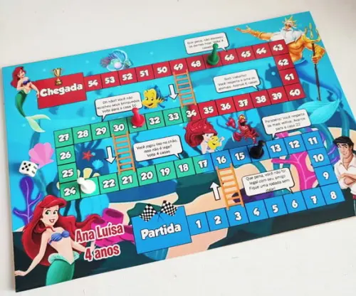 Jogo de Tabuleiro em Madeira - Pequena Sereia