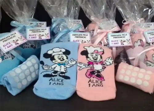 Meias - Mickey/minnie Confeiteiro