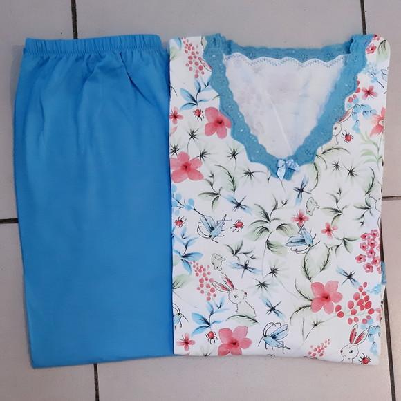 Pijama Pescador em Malha Algodão Feminino