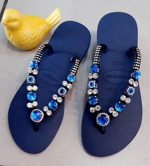 Havaianas Pedrarias - Olho Grego Azul