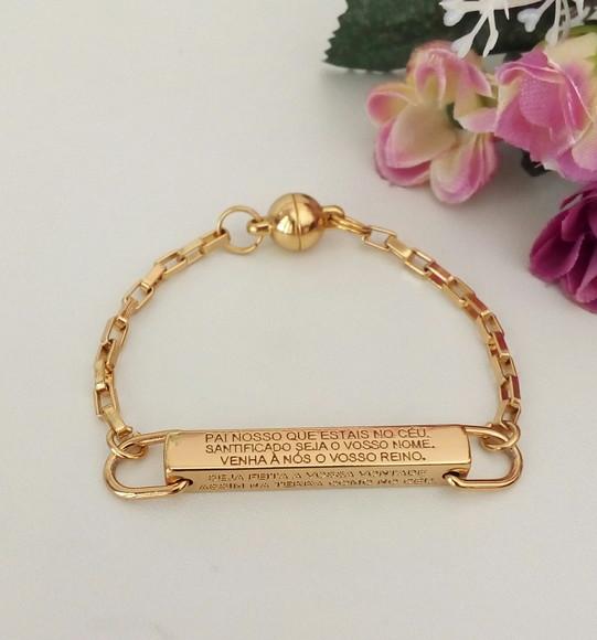 Pulseira em Metal - Oração do Pai Nosso