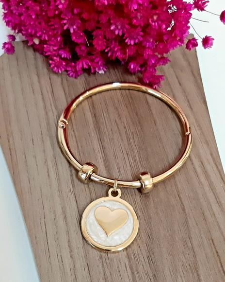 Bracelete em Metal - Coração
