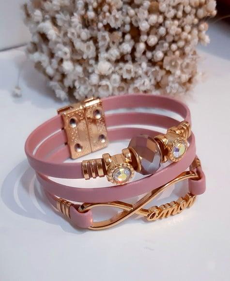 Pulseira em Couro - Amor Infinito