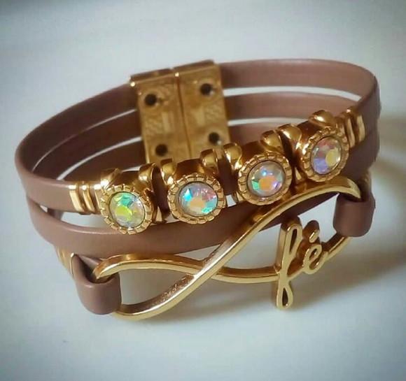 Pulseira em Couro - Fé Infinito