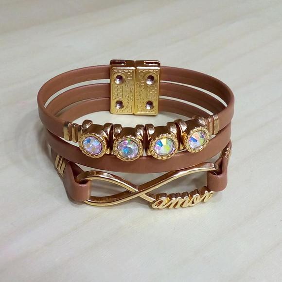 Pulseira em Couro - Amor Infinito
