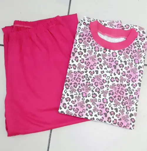 Pijama Longo Malha Algodão Feminino.