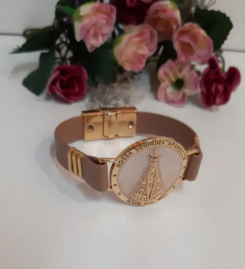 Pulseira em Couro - Nossa Senhora Aparecida