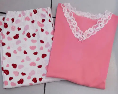 Pijama Longo Malha Suedine (Algodão) Feminino.