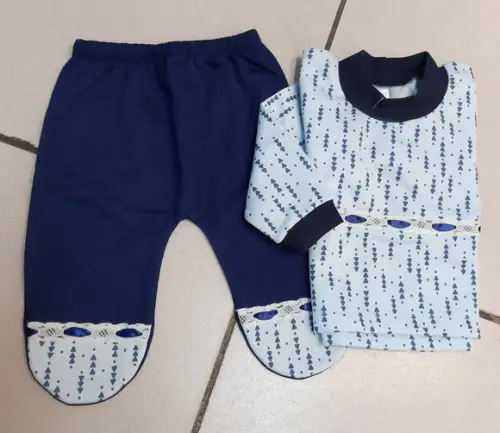 Pijama Longo Tam.RN - Moletinho Masc.