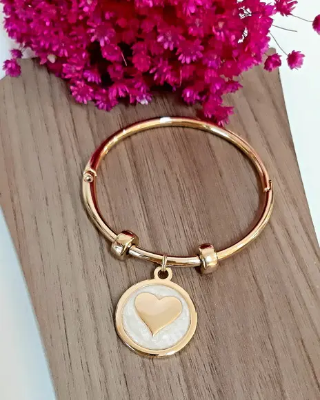 Bracelete em Metal - Coração