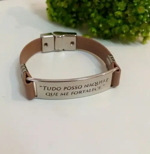 Pulseira em Couro Nude 1 Voltas