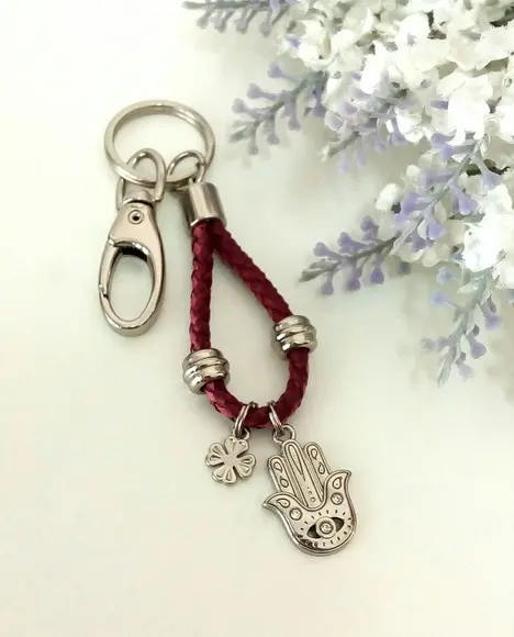 Chaveiro em Couro - Mão de Hansã