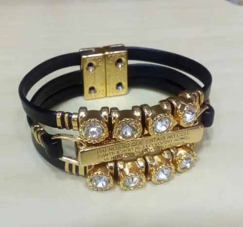 Pulseira em Couro Pai Nosso