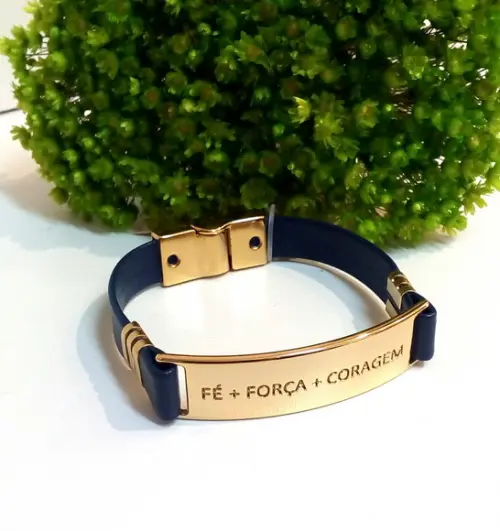 Pulseira em Couro Preto 1 Voltas