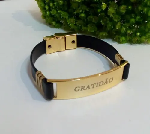 Pulseira em Couro Preto 1 Voltas